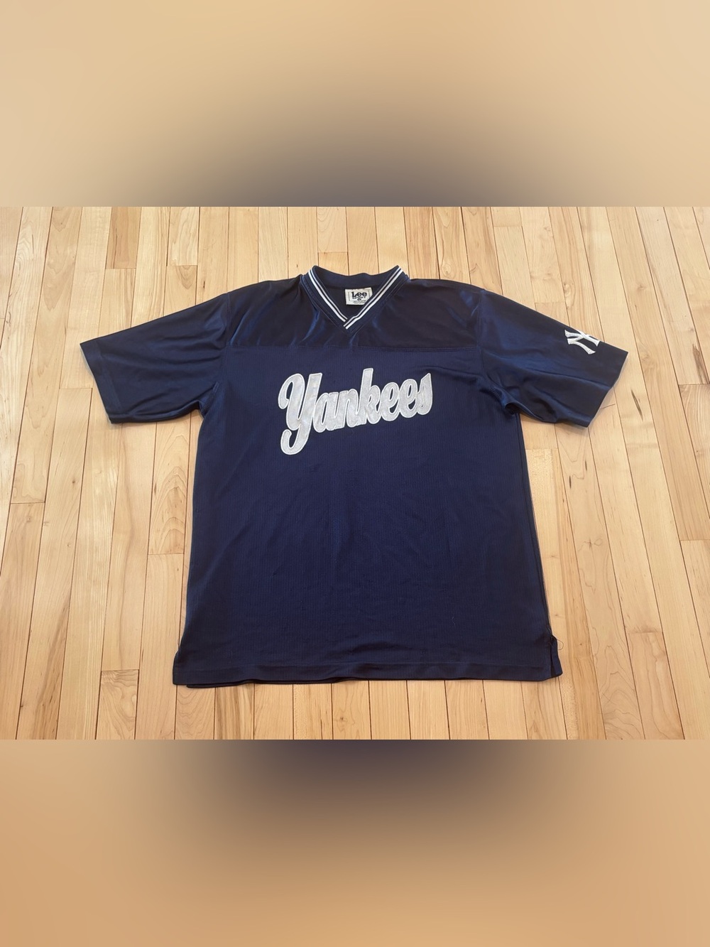 Vintage Lee Sport New York Yankees V-Neck Jersey Shirt Large